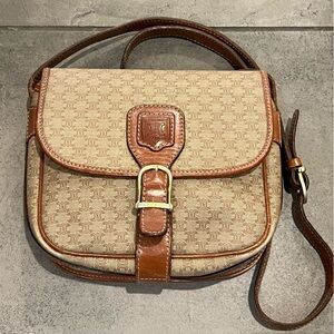 Celine Tan and Brown Crossbody Bag